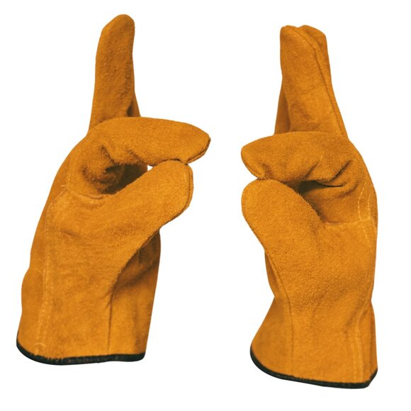 PAKNADA Cow Split Leather Gloves 3Pairs Heavy Duty Industrial Gardening Work - Picture 3 of 10